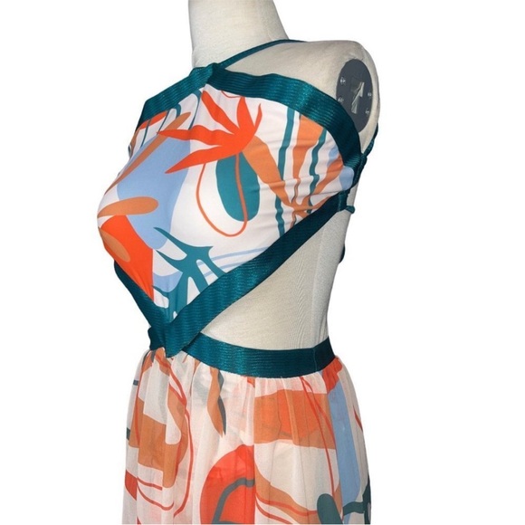 NWT PatBO Rio Print Halter Cutout Maxi Dress (XS) - Picture 5 of 7